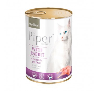 PIPER Cat для кошек стерилизованных c кроликом 0,4кг